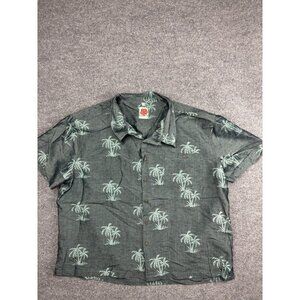 Banana‎ Split USA Shirt Mens 2XL XXL Gray Palm Tree Hawaiian Aloha Camp Button